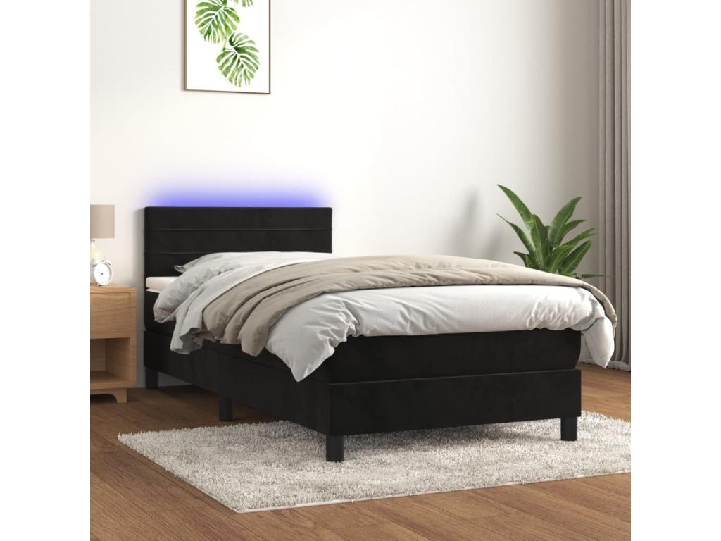 Matelas en velours noir, 80 x 200 cm