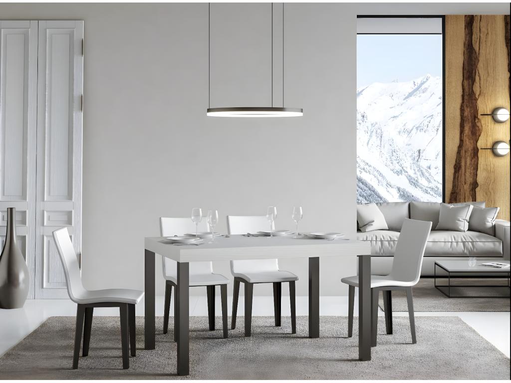 Table de salle à manger en métal blanc