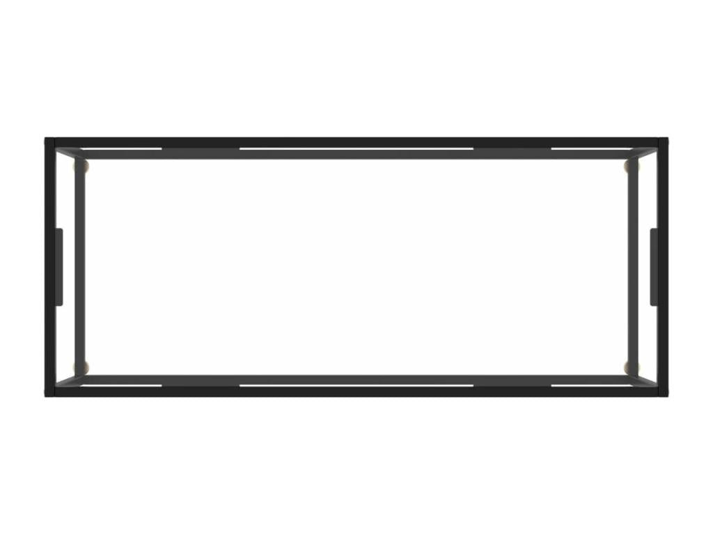Table basse en verre noir, 120 x 50 x 35 cm