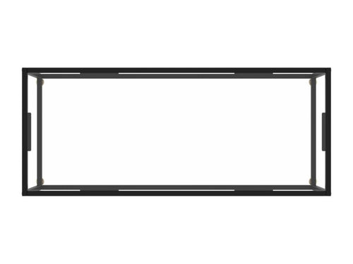 Table basse en verre noir, 120 x 50 x 35 cm