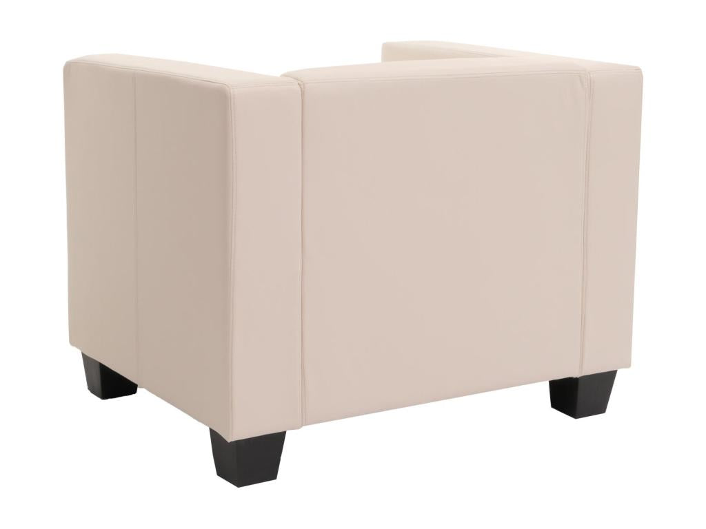 Fauteuil d'appoint en cuir blanc, 86 x 75 x 70 cm