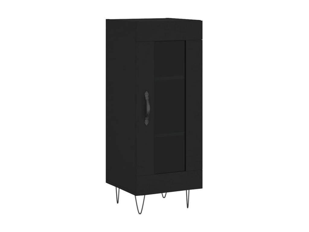 Buffet en bois d'ingénierie noir, 34,5 x 34 x 90 cm