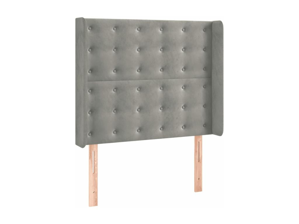 Matelas en velours gris, 90 x 200 cm - dlz1766460091789