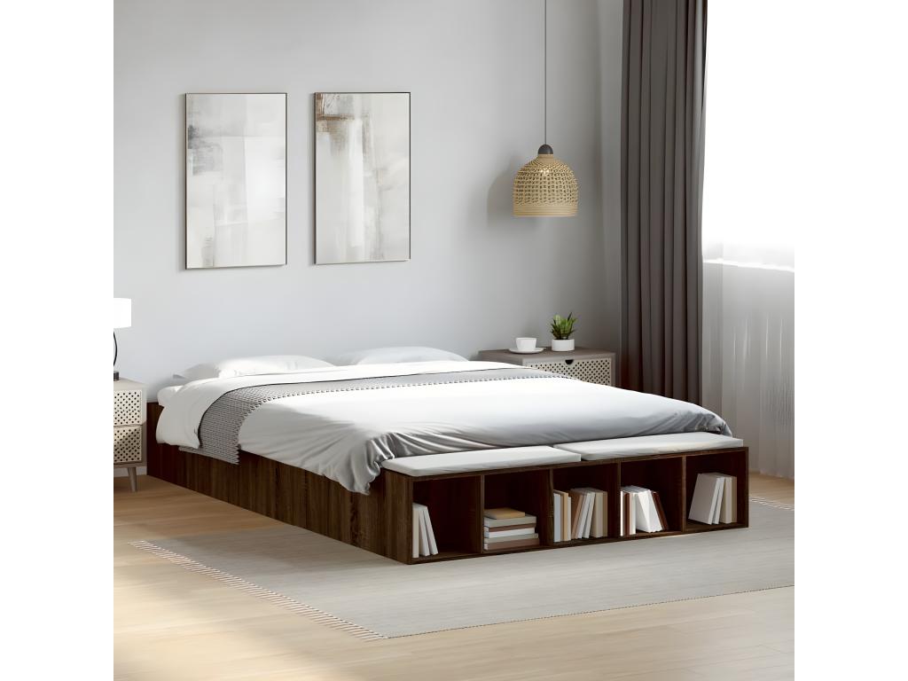Matelas en bois de chêne brun, 150 x 200 cm