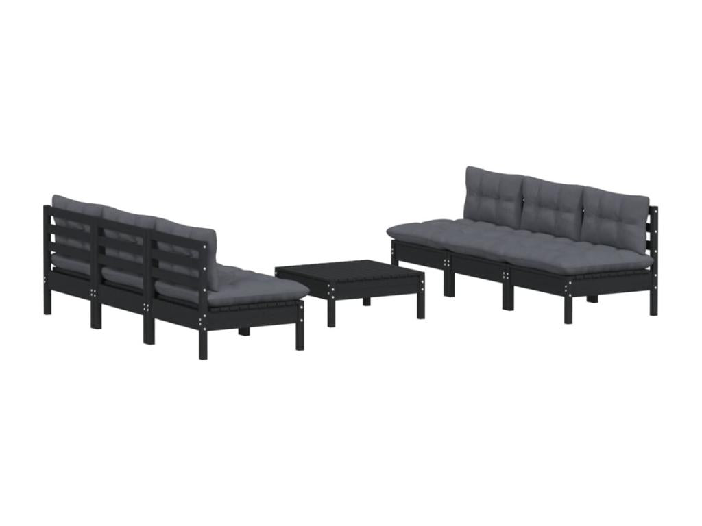 Ensemble de mobilier de jardin en pin noir - dlz1766459822212