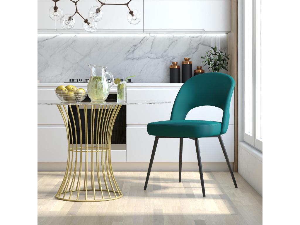 Fauteuil en velours vert