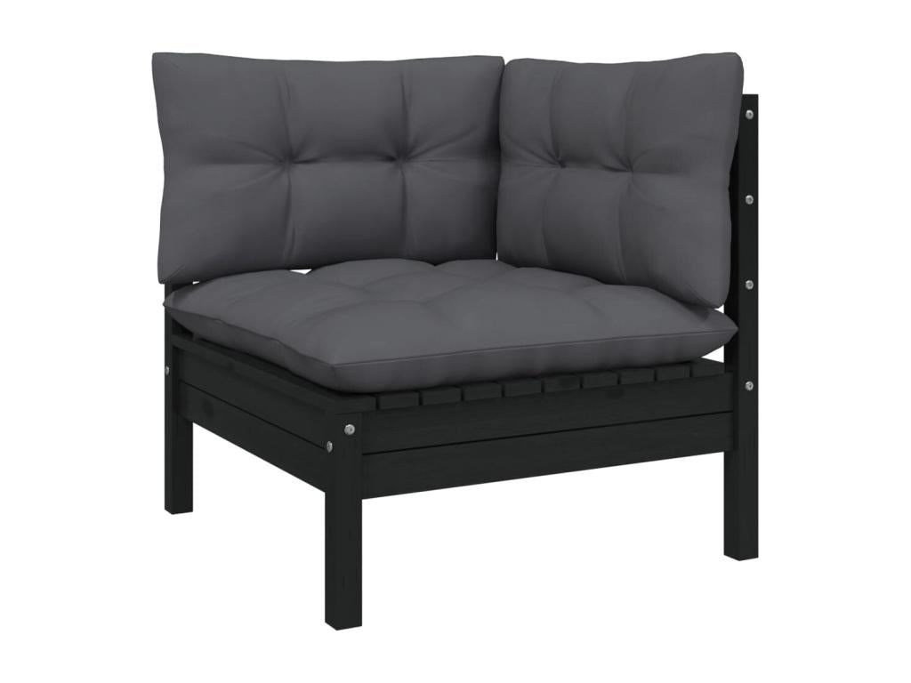 Ensemble de mobilier de jardin noir, 63,5 x 63,5 x 62,5 cm