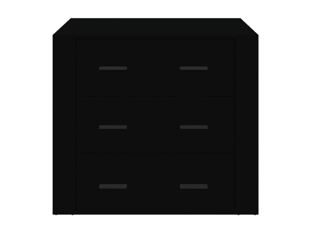 Buffet en bois d'ingénierie noir, 80 x 33 x 70 cm