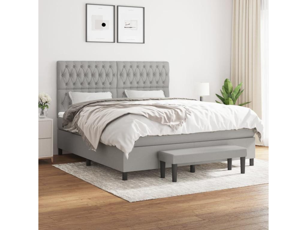 Matelas en tissu gris, 180 x 200 cm - dlz1766460061526