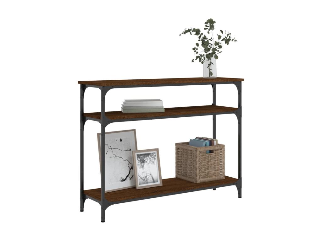 Table en bois composite marron, 100 x 29 x 75 cm