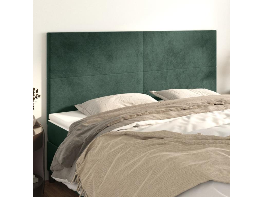 Lit en velours vert, 80 x 5 x 78 cm