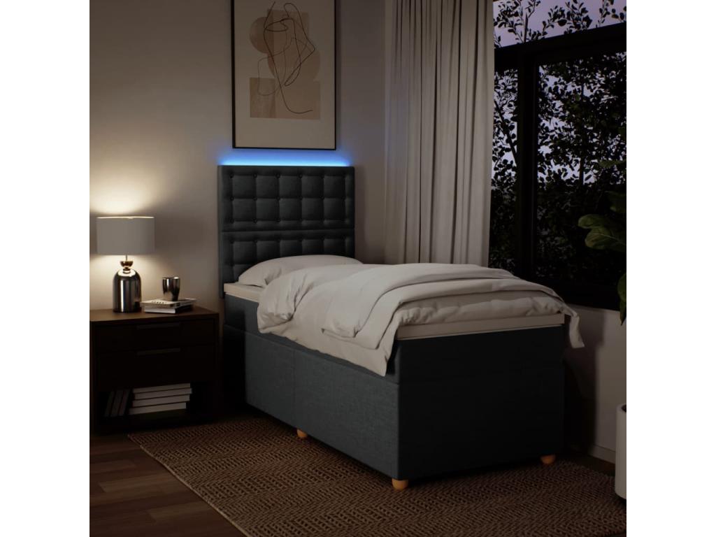 Matelas en tissu gris, 90 x 190 cm - dlz1766459330259