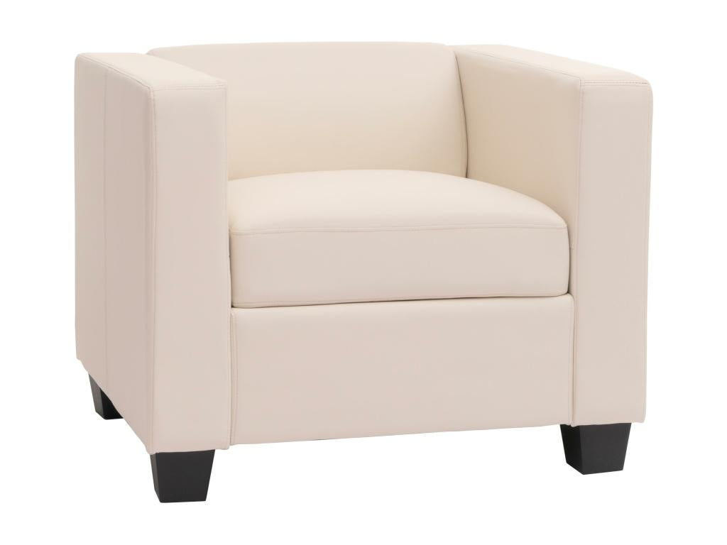 Fauteuil d'appoint en cuir blanc, 86 x 75 x 70 cm