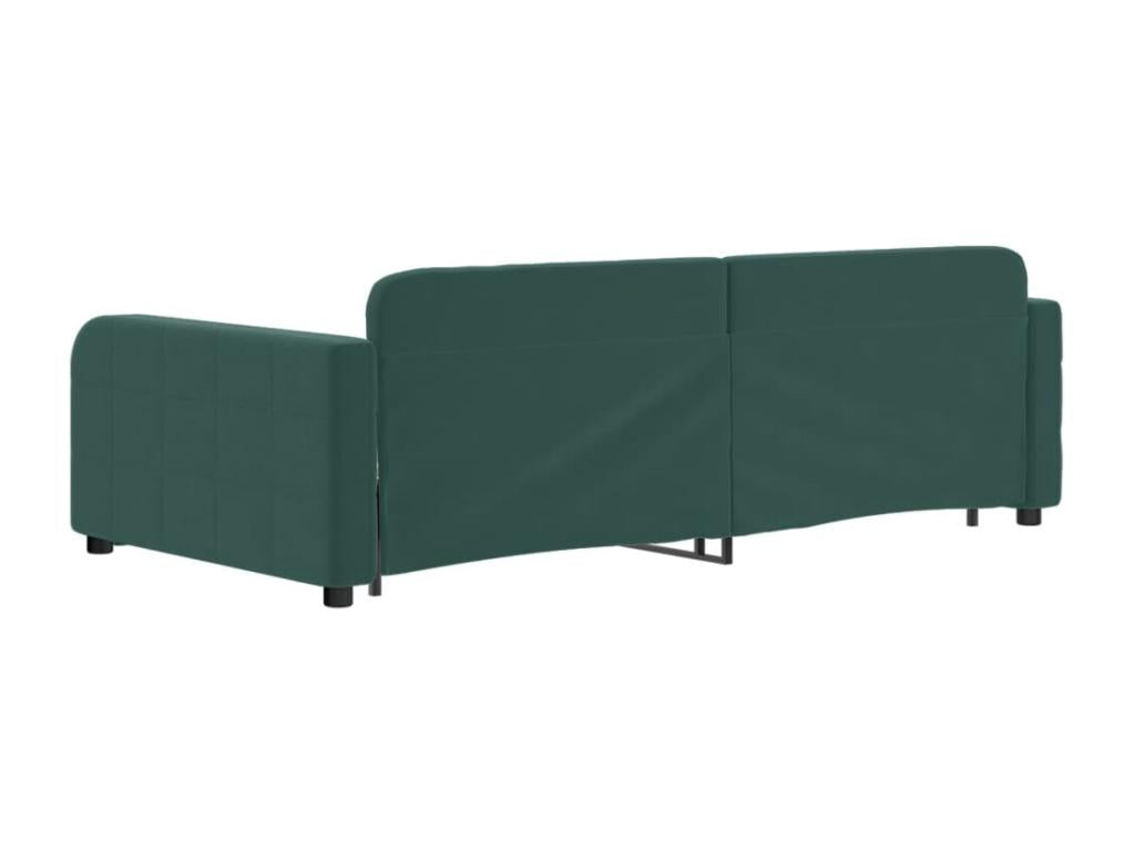 Lit en velours vert, 100 x 200 cm