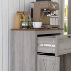 Meuble d'appoint style grange, buffet de cuisine avec double porte, tiroir et étagère réglable