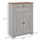 Meuble d'appoint style grange, buffet de cuisine avec double porte, tiroir et étagère réglable