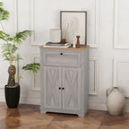 Meuble d'appoint style grange, buffet de cuisine avec double porte, tiroir et étagère réglable