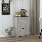 Meuble d'appoint style grange, buffet de cuisine avec double porte, tiroir et étagère réglable