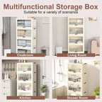 Bacs de rangement en plastique à 4 niveaux avec couvercles 78QT, conteneurs de rangement empilables avec roulettes, boîtes de rangement pliables