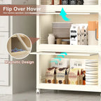 Bacs de rangement en plastique à 4 niveaux avec couvercles 78QT, conteneurs de rangement empilables avec roulettes, boîtes de rangement pliables