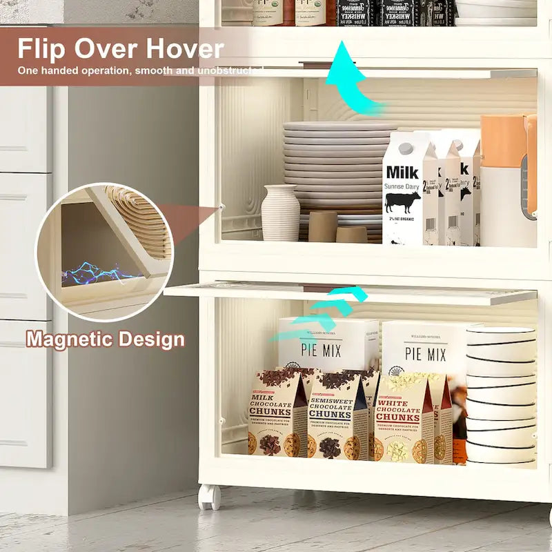 Bacs de rangement en plastique à 4 niveaux avec couvercles 78QT, conteneurs de rangement empilables avec roulettes, boîtes de rangement pliables