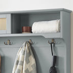 Porte-vêtements, banc de rangement, étagère à chaussures avec porte en rotin pour entrée