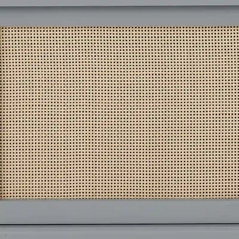 Porte-vêtements, banc de rangement, étagère à chaussures avec porte en rotin pour entrée