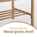 Banc de lit avec étagère, banc à chaussures de rangement recouvert de lin, banc de chambre avec pieds en métal, 136 kg