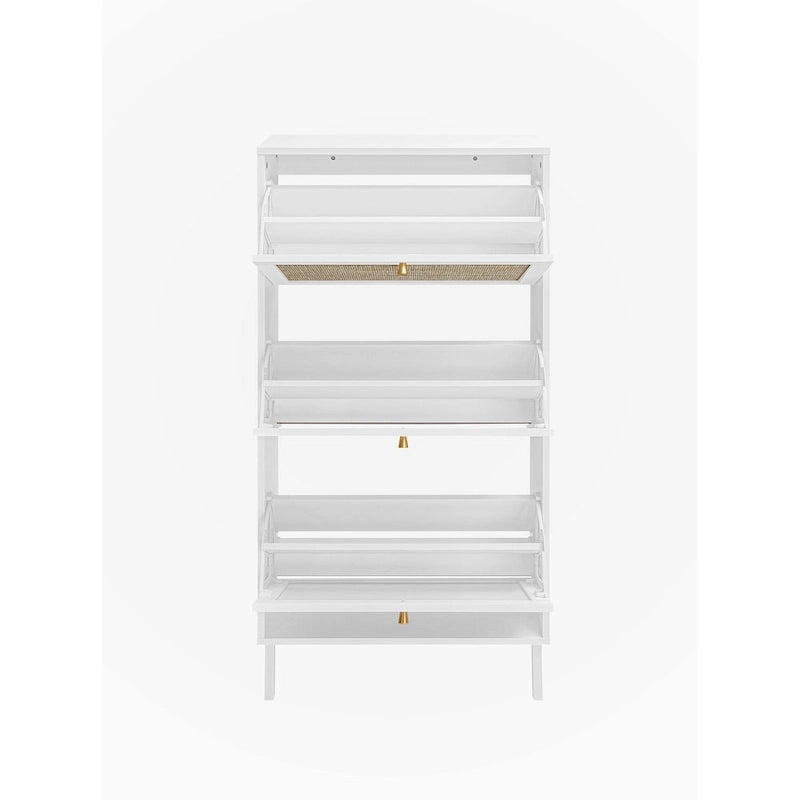 Étagère à chaussures en rotin à 3 portes