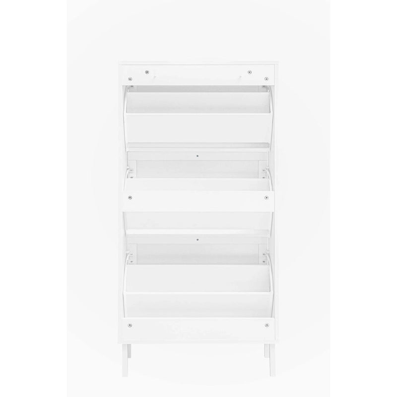 Étagère à chaussures en rotin à 3 portes