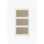 Étagère à chaussures en rotin à 3 portes