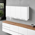 Commode murale d'appoint HomeRoots 47 en bois blanc à quatre portes