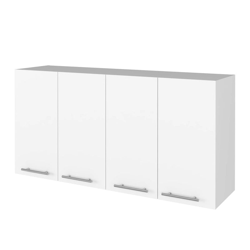 Commode murale d'appoint HomeRoots 47 en bois blanc à quatre portes