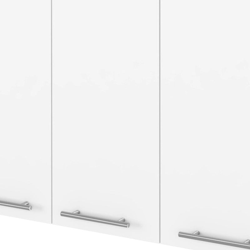 Commode murale d'appoint HomeRoots 47 en bois blanc à quatre portes