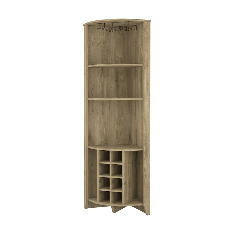 Meuble bar d'angle HomeRoots 71 en bois brun clair