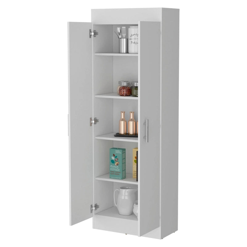 Armoire de rangement blanche à 5 étagères