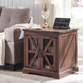 24 Farmhouse Nightstand, Wood Large Sofa Side Table, Rustic End Table - N/A