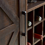 Meuble bar à vin pour spiritueux et verres, bar à café de style campagnard, buffet avec casier à vin et portes coulissantes de style grange