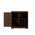 Meuble bar à vin pour spiritueux et verres, bar à café de style campagnard, buffet avec casier à vin et portes coulissantes de style grange