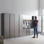 Nova Series Wood Utility Storage Garage Cabinet in Metallic Gray / Nova Series Wall Mounted Wood Utility Storage Garage Cabinet