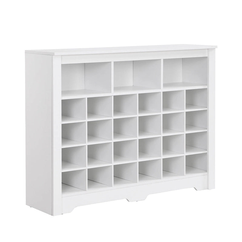 Meuble console à chaussures au design élégant avec 24 compartiments, meuble à chaussures moderne avec base incurvée, buffet polyvalent de haute qualité