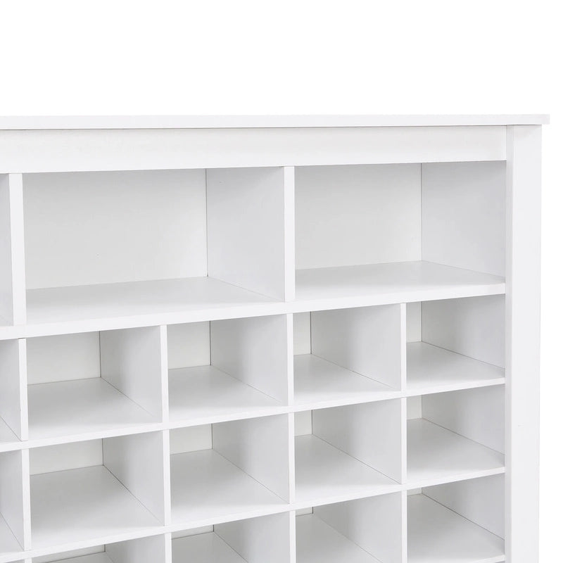 Meuble console à chaussures au design élégant avec 24 compartiments, meuble à chaussures moderne avec base incurvée, buffet polyvalent de haute qualité