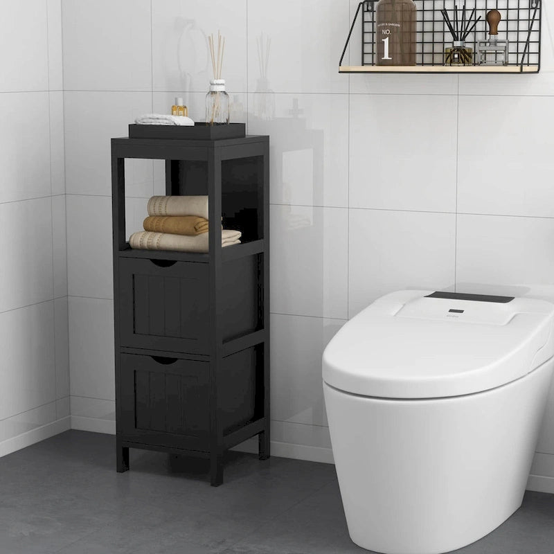 Meuble de salle de bain Costway, rangement latéral autoportant - Voir les détails