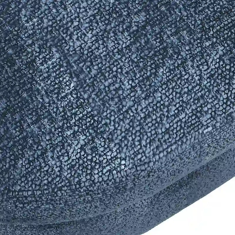 Banc de rangement ovale, recouvert de tissu, avec pieds en bois d'hévéa, pour chambre, entrée ou salon (43,5 x 16 x 16)