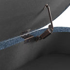 Banc de rangement ovale, recouvert de tissu, avec pieds en bois d'hévéa, pour chambre, entrée ou salon (43,5 x 16 x 16)