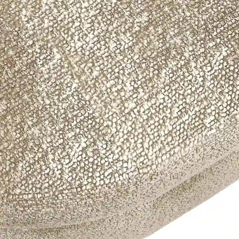 Banc de rangement ovale, recouvert de tissu, avec pieds en bois d'hévéa, pour chambre, entrée ou salon (43,5 x 16 x 16)