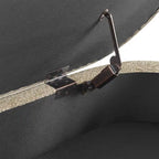 Banc de rangement ovale, recouvert de tissu, avec pieds en bois d'hévéa, pour chambre, entrée ou salon (43,5 x 16 x 16)