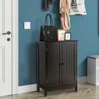 Meuble de rangement au sol Gymax pour salle de bain, placard de cuisine à double porte, meuble à chaussures