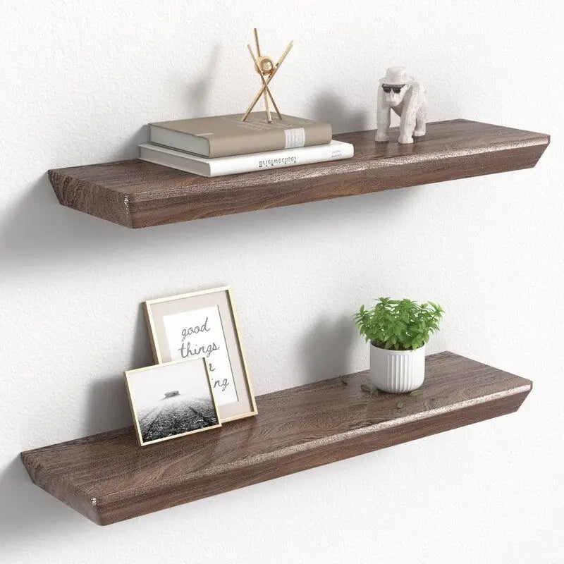 24 Inch Floating Shelves Set of 2 6 Inch Deep Wood Wall Shelves for Bathroom Kitchen Living Room Bedroom