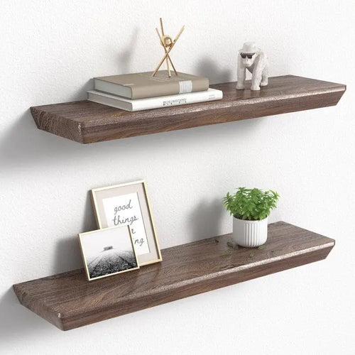 24 Inch Floating Shelves Set of 2 6 Inch Deep Wood Wall Shelves for Bathroom Kitchen Living Room Bedroom